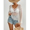 Bsubseach Crochet Tops for Women Long Sleeve Beach Swimsuit Coverup