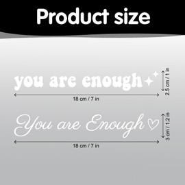 thovorrnl Inspirational Vinyl Stickers for Car, You are Enough Wall Mirror Decals Stickers, Positive Art Bathroom Wall Sayings Wallpaper for Living Room Bedroom Home Decoration (White)