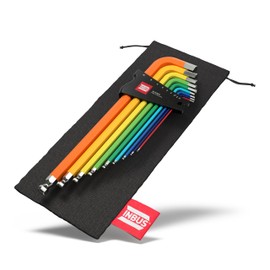 INBUS® 70273 Hex Key Set with Ball End 9pcs 1.5 - 10mm colour coded | Made in Germany| Wrench Set | 1.5mm | 2mm | 2.5mm | 3mm | 4mm | 5mm | 6mm | 8mm | 10mm | metric | Ballpoint | Multicolour | in Line