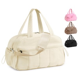 Tokeya Travel Bag Women's Lightweight Buffer Sports Bag with PVC Wet Compartment 24L Waterproof Weekender Travel Bag for Women, Foldable Travel Bags Hand Luggage for Sports Fitness Aeroplane Travel