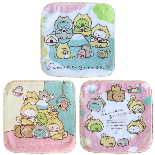 Salonge Sumikko Gurashi 15507 870740 Mini Towel, Set of 3,