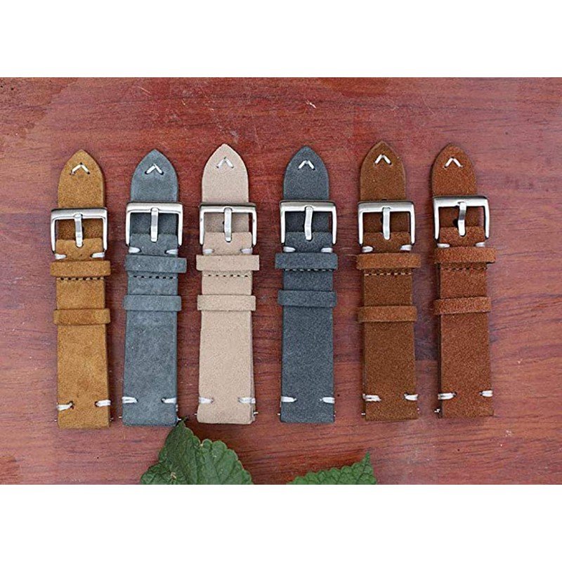 Onthelevel Suede Vintage Leather Watch Band Quick Release Strap 18mm