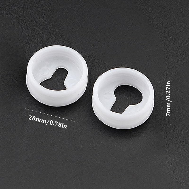 25 Pcs Round Keyhole Photo Frame Hanger Accessories, 20mm Plastic