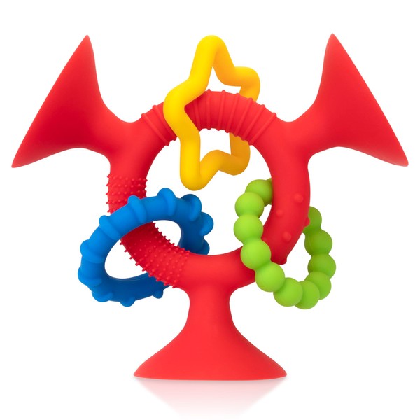 Nuby Silly Three Prong Interactive Suction Toy with Colourful Rings