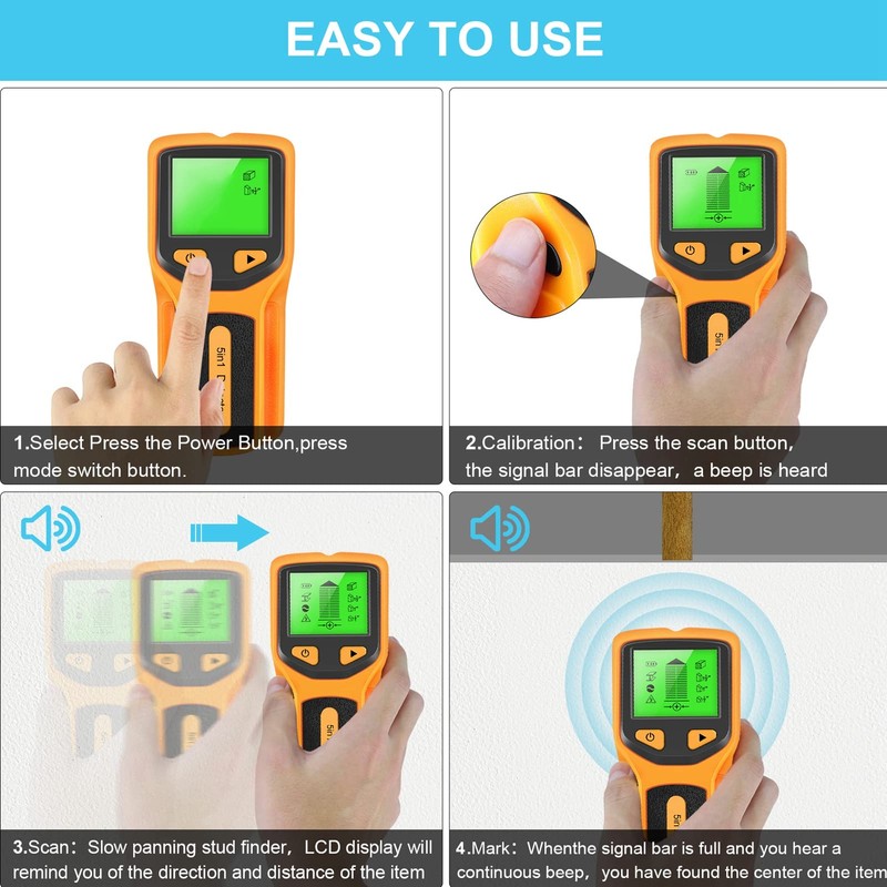 LiebeWH Buscador de Pernos Sensor de Escáner de Pared 5
