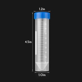 STARVAST 50ml Plastic Centrifuge Tubes with Screw Cap, Pack of 50 Clear Plastic Vial Standing Sample Test Tube - Graduated Every 5ml Sample Vials, Plastic Test Tube for Cold Storage