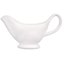 by Home Essentials & beyond - 9 oz [300ML] White Gravy Sauce Boat with Handle and Dripless Easy to pour Spout. For Dressings, Broth, etc.