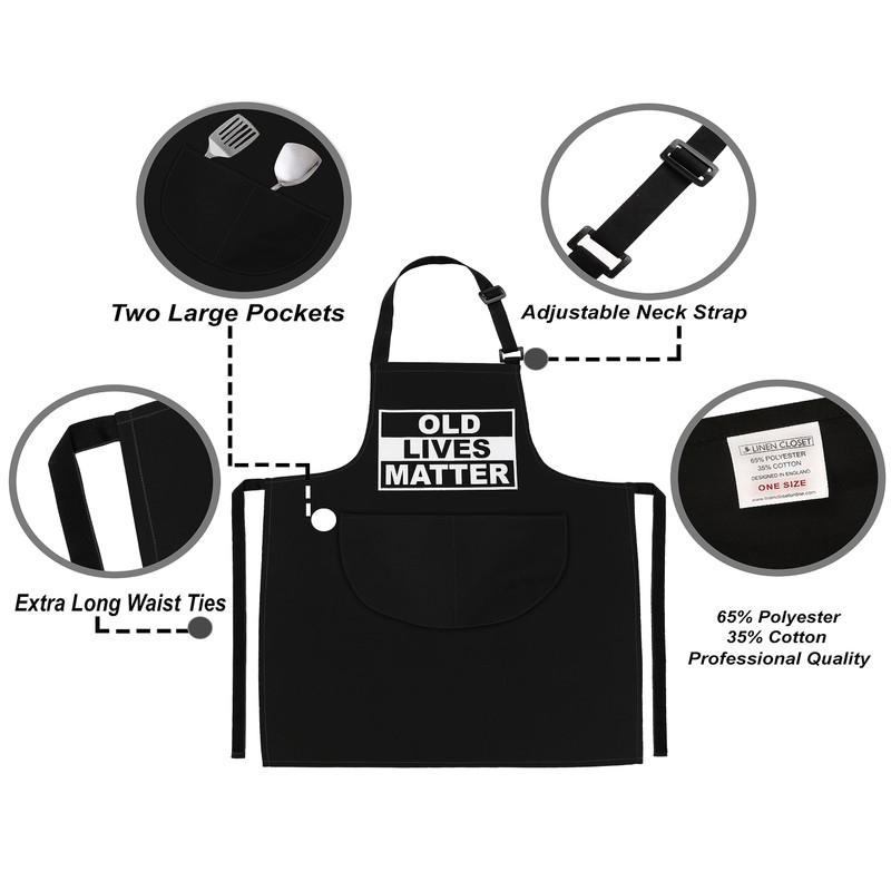 LINEN CLOSET® Adjustable Bbq Aprons for Men Funny Chef Aprons