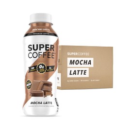 SUPER COFFEE, Keto Protein Coffee (0g Added Sugar, 10g Protein, 70 Calories) [Mocha] 12 Fl Oz, 12 Pack | Iced Smart Coffee Drinks