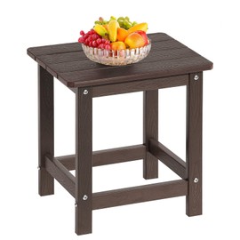 ONBRILL Outdoor Side Table, Adirondack Small End Table, Indoor & Outdoor Use, HDPS Weather Resistant/Easy Maintenance for Patio, Pool, Deck, Porch, Garden, Shower, Outside- (1, Coffee)