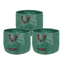 HARFINGTON 3pcs Reusable Yard Waste Bags 13.21 Gallon (17.72" x 17.72" x 12.6") 50L Polypropylene Heavy Duty Home And Lawn And Leaf Bags With Support Bar For Gardening Home Storage