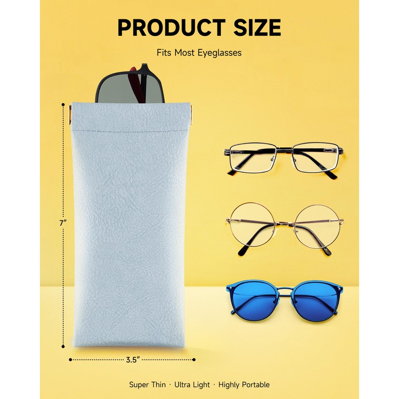 CO-Z 3 Pack Sunglasses Case, Squeeze Top Glasses Case with