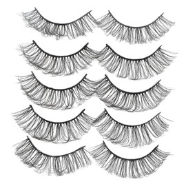 FOMIYES 5pairs Natural Look False Eyelashes Lash Extensions for Women Girls Lashes Wispy Strip