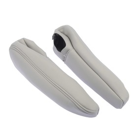 X AUTOHAUX Pair Car Front Seat Armrest Cover Microfiber Leather Gray for Toyota Sienna 2005-2010