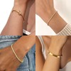 FUNTE 3pcs Gold Bangles For Women 18k Gold Plated Bracelets