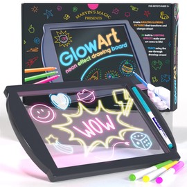 Marvin's Magic - Neon Glow Craft Kit - Creative Set - Light Up Tracing Pad - Drawing Tablet Kids - Neon Magic Kit - Childrens Craft Kits - Battery Powered Doodle Pad - Glow Art Neon Drawing Board
