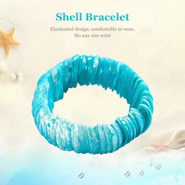 Cyleibe Summer Bracelet, Starfish Shell Ankle Beaded Bracelets, Adjustable Boho Layered Beaded Beach Bracelet, Summer Feet Chain Foot Jewelry Accessories for Girls Women