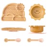 Bamboo Suction Plates Bowls Set for Baby Toddler - Includes