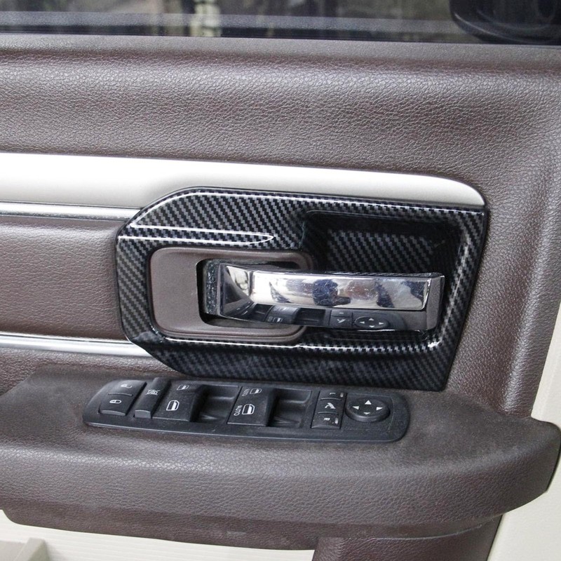 Carbon Fiber Interior Door Handle Bowl Cover Trim for 2014-2018