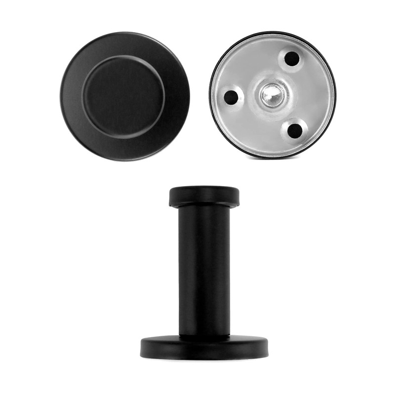 QWORK® 8Pcs Black Round Wall Hooks, 55 mm Coat Hook,