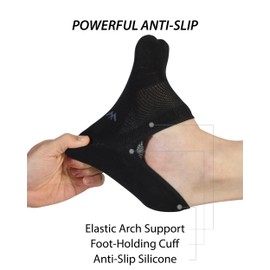 Pro Mountain Thin No Show Socks Men Seamless Wide Toe Box For Health Size L Black 6 Pack Liner Thin Footies Casual Sneakers Loafer Flats US Shoe 9-11