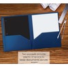 Heavyweight Blue Plastic 2 Pocket Portfolio Folder, Letter Size Poly