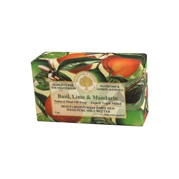 Wavertree & London Basil Lime and Mandarin Australian Natural Luxury Soap Bar 7 Ounces (2 Bars)
