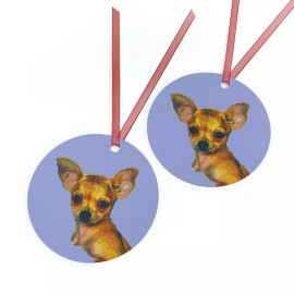 Doggylips™ Chihuahua 'Belle' Metal Ornaments - Add Some Whimsical Charm to Your Holiday Dec