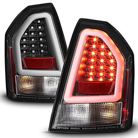 AKKON - For 05 06 07 Chrysler 300C SRT8 Black Bezel LED Parking Light Tube Tail Brake Light Lamps Assembly