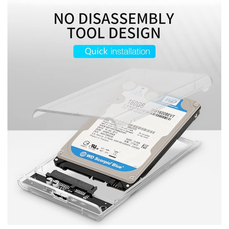 T Tersely 2.5-Inch SATA to USB 3.0 Tool-Free External Hard