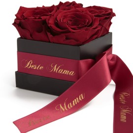 Alles Liebe Flowers for the Mum – Rose Box with Preserved Roses Durable 3 Years – 8.5 x 8.5 cm – Gift for Mother’s Day