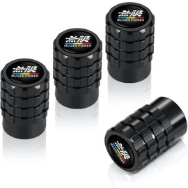 Air Valve Cap, Honda Mugen, High-Grade Alloy, for Cars and Motorcycles, Tire Valves, Set of 4, Mugen, Black