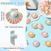 LiQunSweet 30Pcs Colorful Shell Charm, Opaque Resin Cabochons, No Hole,