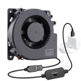 GDSTIME USB Sirocco Fan, 120mm x 32mm 12cm 5V DC USB Fan, Brushless Exhaust Cooling Fan, Blower Fan, Radial DIY Fan, Adjustable Airflow 3-Speed Control