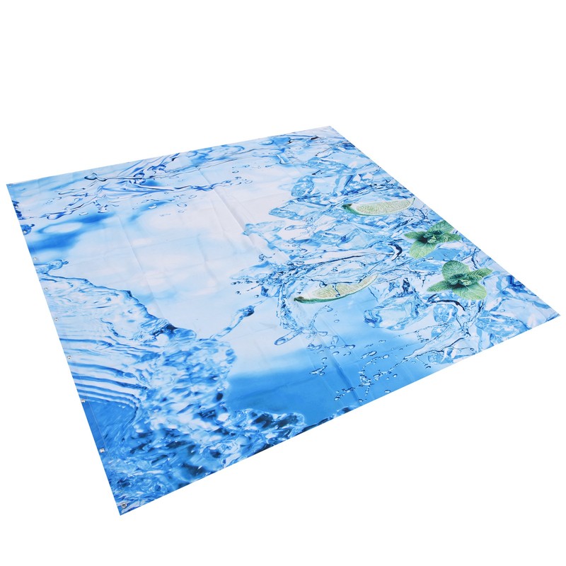 Bathroom Curtain with Hook Waterproof Elastic Hanging Shower Curtain for