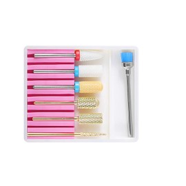 Electric Nail Drill Bits, Professional 3/32 Inch Shank Nail File Drill Electric Manicure Pedicure Nail Cutter for Acrylic Gel Nails 7 Pieces