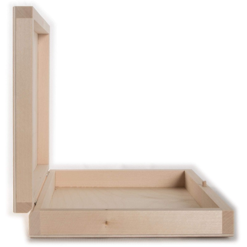 Rectangular Book Shaped Wooden Box with Lid & Bolt Closure