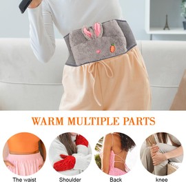 SKIKHN Electric Hot Water Bottle, Plush Hot Water Bottle, Electric Hand Warmer, Portable Electric Hand Warmer, Boule Hot Water for Muscle Pain, Abdomen, Back and Menstruation