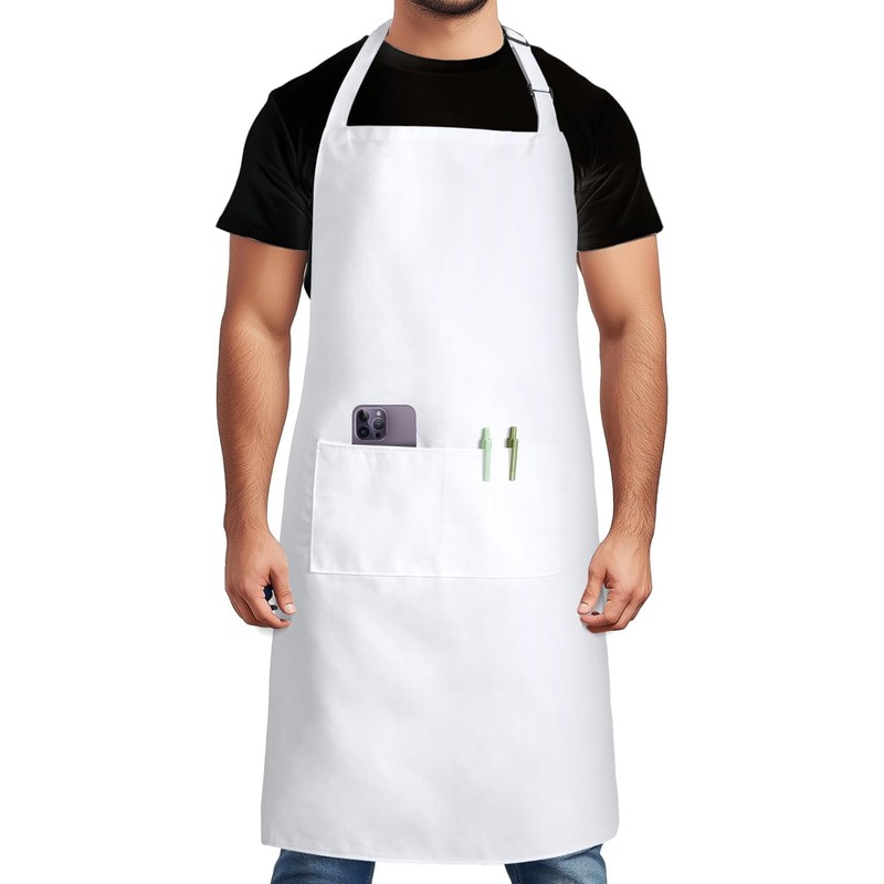 PB TECH Aprons Adjustable Bib Apron with 2 Pockets Unisex