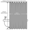 Furlinic Shower Curtain, Extra Long, Bath Curtain, Anti-Mould, Bathroom, Textile