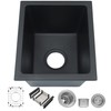 MILOSEN Black Bar Sink 13×15 Inch, Undermount Granite Composite RV