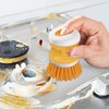 Soap Dispensing Dish Brush, 2 PCS Soap Dispensing Palm Brush,