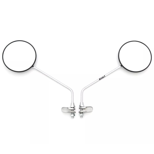 Mirror Universal Round Black & Chrome Mirror Set - Clamp