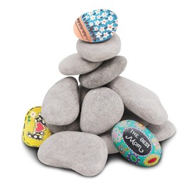 Pack of 10 Decorative Gravel Pebbles, Large Stones for Painting, Decorative Gravel, Decorative Stones, Flat Stones, Natural Stones, Flat Stones for Painting, DIY Painting, Craft Stones, Colourful