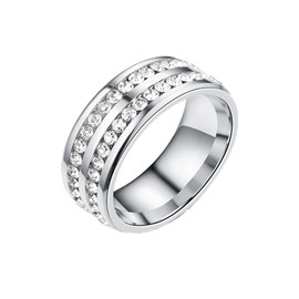 MAGIIE Jewellery Men's Rings Steel Titanium Women's Ring Pair Zircon Rings Engagement Rings Band Rings Men Black Size 54 to 64, Stainless Steel, No Gemstone