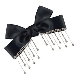 BIUDECO Chic Bow Hairpin Rhinestone Tassel Clip Versatile Headband for Occasions