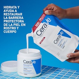 CeraVe Crema Hidratante Refill de Rostro y Cuerpo para Piel Seca a Muy Seca con Ceramidas Esenciales y Ácido Hialurónico, Hidrata y Restaura la Barrer