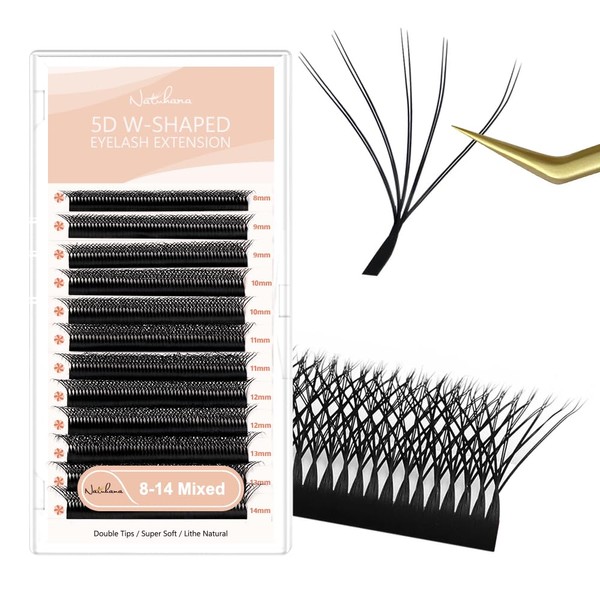NATUHANA WW Clover Eyelash Extension 0.07 mm D Curls 8-14