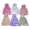 KH Gorro Para Niñas Con Pompón Corazónes Felpado Invierno