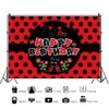 Ttincceer 150x100cm Happy Birthday Backdrop Cute Seven Star Ladybug Background